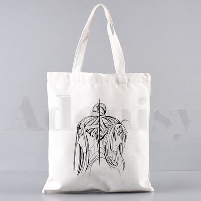 Anime Mo Dao Zu Shi Wei WuXian Lan Wangji Harajuku Rankinės Pečių Krepšiai Laisvalaikio apsipirkimas Merginų rankinės Moteriškas Elegantiškas drobinis krepšys