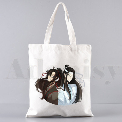 Anime Mo Dao Zu Shi Wei WuXian Lan Wangji Harajuku Rankinės Pečių Krepšiai Laisvalaikio apsipirkimas Merginų rankinės Moteriškas Elegantiškas drobinis krepšys
