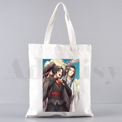 Anime Mo Dao Zu Shi Wei WuXian Lan Wangji Harajuku Rankinės Pečių Krepšiai Laisvalaikio apsipirkimas Merginų rankinės Moteriškas Elegantiškas drobinis krepšys