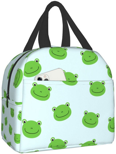 Vicces aranyos béka állat ebédtáska utazódoboz munka Bento hűtő Újrafelhasználható piknik dobozok Hőszigetelt bevásárlótáskák nőknek Férfi
