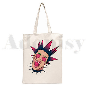 Yungblud Merch Harajuku Be Fookin Happy Printing Τσάντες Τσάντες ώμου Casual Shopping Girls Handbag Γυναικεία Κομψή τσάντα από καμβά