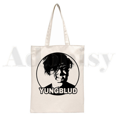 Yungblud Merch Harajuku Be Fookin Happy Printing Rokassomas Plecu somas Ikdienas iepirkšanās Meiteņu rokassomiņas Sievietēm Eleganta audekla soma