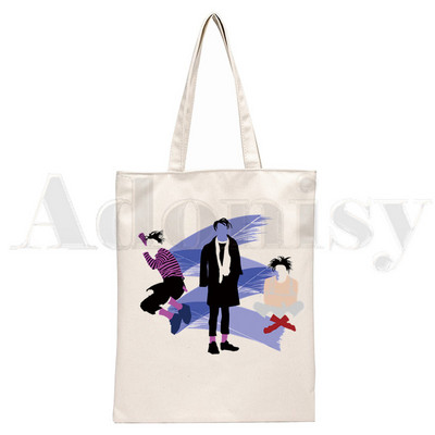 Yungblud Merch Harajuku Be Fookin Happy Printing Rokassomas Plecu somas Ikdienas iepirkšanās Meiteņu rokassomiņas Sievietēm Eleganta audekla soma