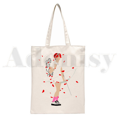 Yungblud Merch Harajuku Be Fookin Happy Printing Rokassomas Plecu somas Ikdienas iepirkšanās Meiteņu rokassomiņas Sievietēm Eleganta audekla soma