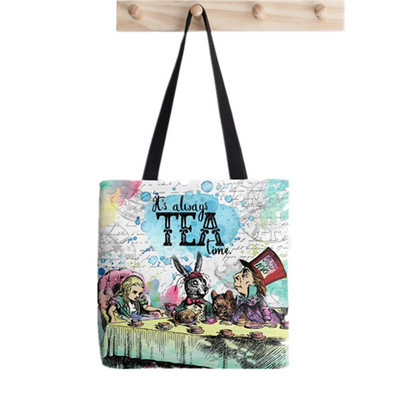 Ženska torba s kawaii printom Alice in we Wonderland Harajuku Shopping platnena torba za kupovinu torba za djevojku Ženska torba na rame