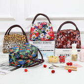 Ziedi Termiskās pusdienu vakariņu somas sievietēm, bērniem, aukstuma izolētām iepakojumā. Darbs Brokastis Pārtika Durvju soma Rokassomas Bento aksesuāri