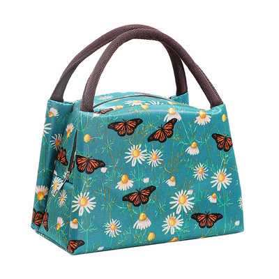 Ziedi Termiskās pusdienu vakariņu somas sievietēm, bērniem, aukstuma izolētām iepakojumā. Darbs Brokastis Pārtika Durvju soma Rokassomas Bento aksesuāri