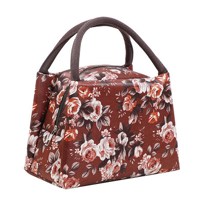 Ziedi Termiskās pusdienu vakariņu somas sievietēm, bērniem, aukstuma izolētām iepakojumā. Darbs Brokastis Pārtika Durvju soma Rokassomas Bento aksesuāri