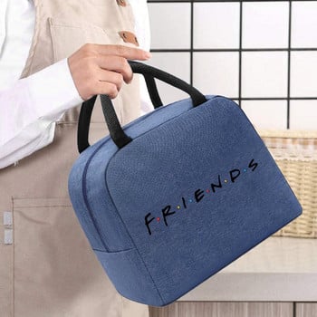 Τσάντα μεσημεριανού γεύματος Thermal Cooler Tote for Work Μονωμένο φερμουάρ από καμβά Ταξίδι Τσάντες αποθήκευσης τροφίμων για πικνίκ Τσάντα Unisex σειρά Friends