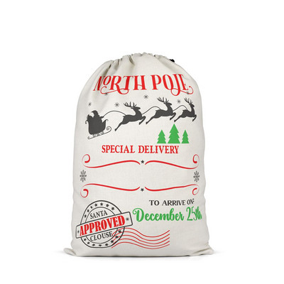 Christmas Elk Drawstring Poklon Bag Diy Greetings Candy Present Storage Pouch Kids Girl Letter Print Putni paket za pohranu 2022.