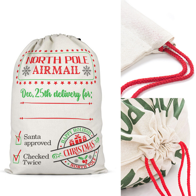 Christmas Elk Drawstring Poklon Bag Diy Greetings Candy Present Storage Pouch Kids Girl Letter Print Putni paket za pohranu 2022.