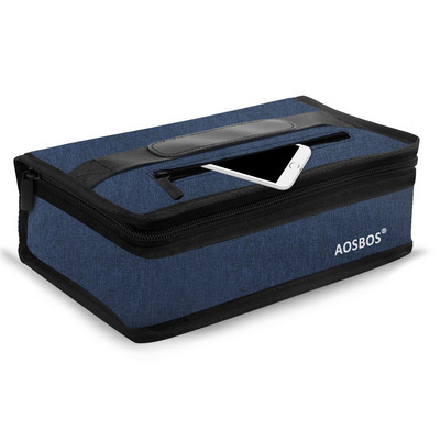 Aosbos Fashion hordozható négyzet alakú szigetelt vászon ebédtáska 2022 termikus élelmiszer piknik ebédtáska női gyerekeknek férfi hűtőtáska ebédlődobozban