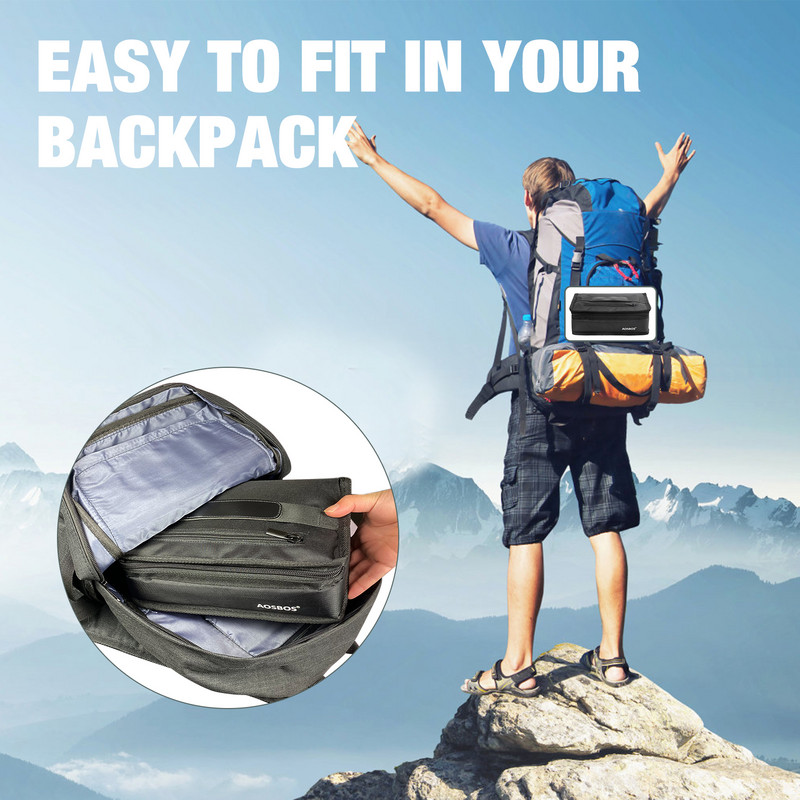 Aosbos Fashion hordozható négyzet alakú szigetelt vászon ebédtáska 2022 termikus élelmiszer piknik ebédtáska női gyerekeknek férfi hűtőtáska ebédlődobozban