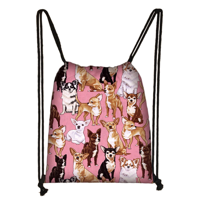 Kawaii pas Chihuahua torba s uzicom Žene Muškarci Modna torba za pohranu za putovanja Tinejdžeri Dječaci Djevojčice Ruksak Party Torbe za kupovinu