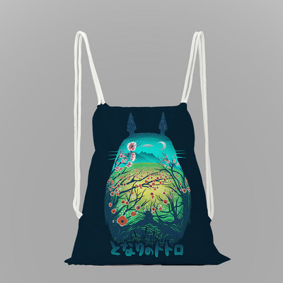 Klasični školski ruksak s otisnutim uljem na platnu Djevojačka torba s uzicom Torba s uzicom Ženski putni ruksak