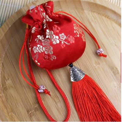 Temperamentum Tasak Divat Retro Brokát Hanfu Kiegészítők Autó akasztó Belső Dekoráció Hordozható tasak Ékszer Tárolótáskák