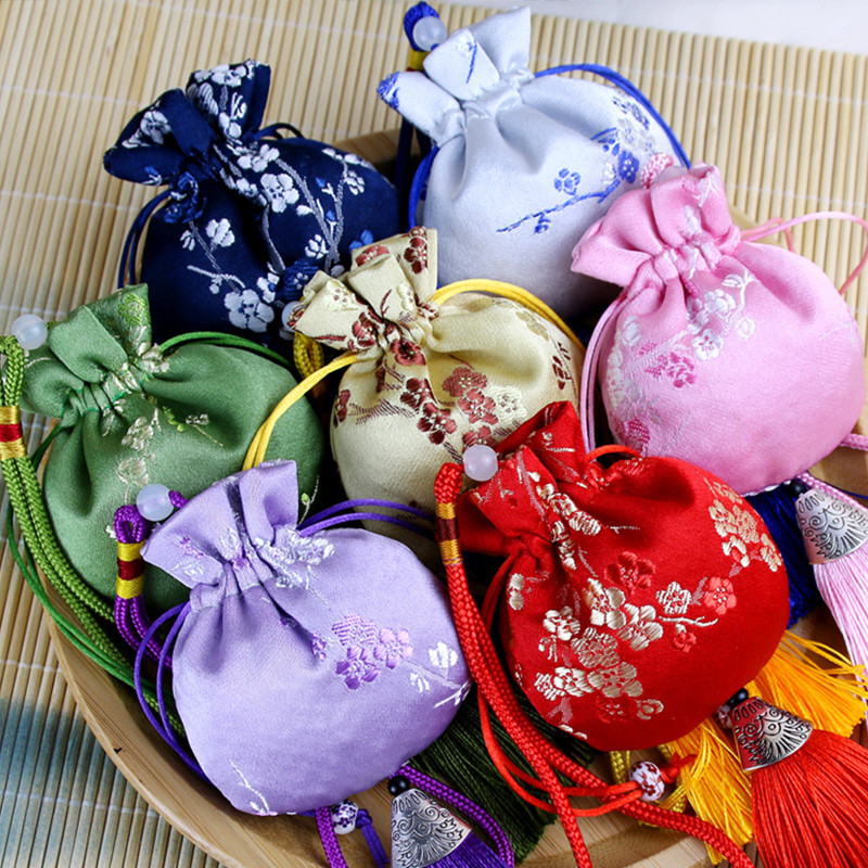 Temperamentum Tasak Divat Retro Brokát Hanfu Kiegészítők Autó akasztó Belső Dekoráció Hordozható tasak Ékszer Tárolótáskák