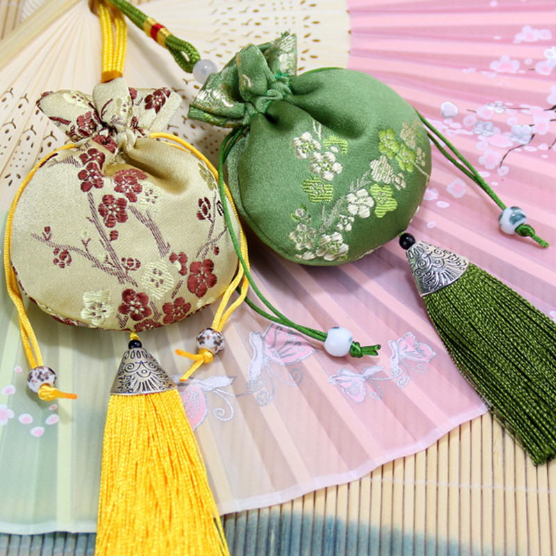 Temperamentum Tasak Divat Retro Brokát Hanfu Kiegészítők Autó akasztó Belső Dekoráció Hordozható tasak Ékszer Tárolótáskák