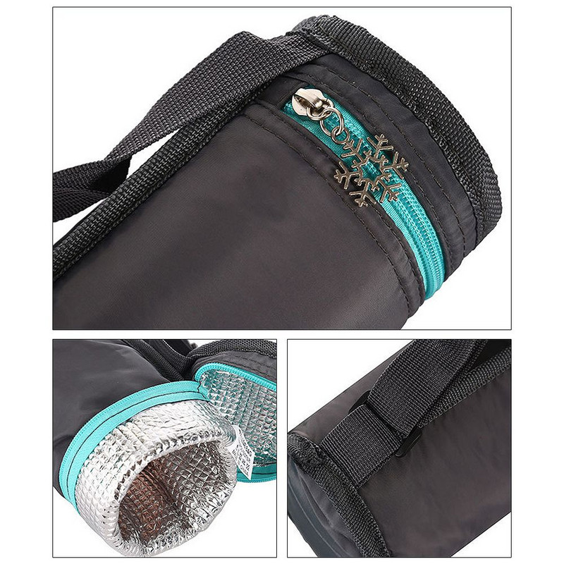 1.5L sklopiva izolirana toplinska torba Vodootporna rashladna torba za ručak Toplija navlaka za bocu vode Aluminijska folija Pribor za kampiranje