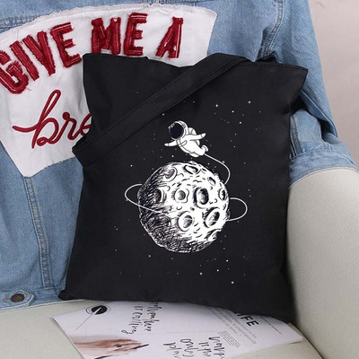 Vászontáska vásárlói táska Harajuku nagy kapacitású űrhajós mintás női táskák klasszikus vintage válltáska kézitáska