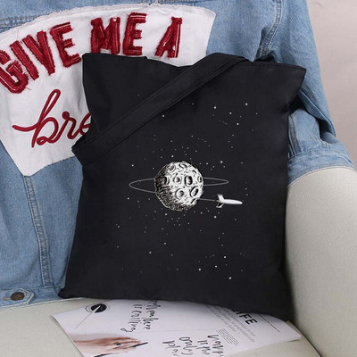 Vászontáska vásárlói táska Harajuku nagy kapacitású űrhajós mintás női táskák klasszikus vintage válltáska kézitáska