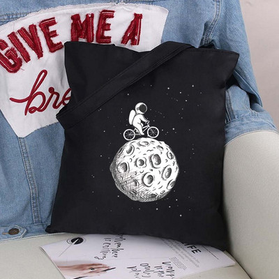 Vászontáska vásárlói táska Harajuku nagy kapacitású űrhajós mintás női táskák klasszikus vintage válltáska kézitáska