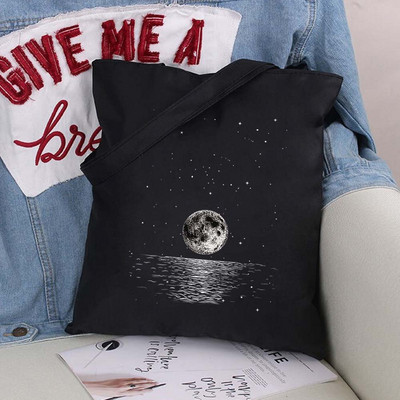 Vászontáska vásárlói táska Harajuku nagy kapacitású űrhajós mintás női táskák klasszikus vintage válltáska kézitáska