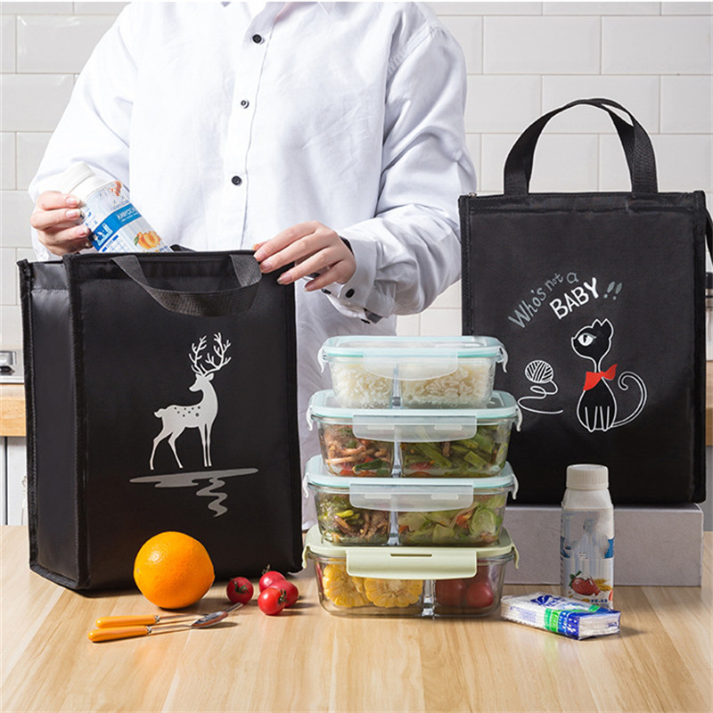 Nagy kapacitású termikus ebéddoboz táskák női gyerekeknek, oxfordi textil piknik élelmiszer Bento szigetelő hűtőtáska tárolótáska konténer