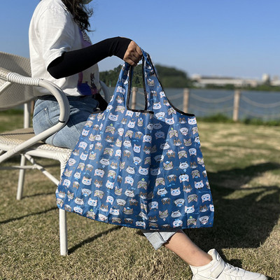 Torba za kupovinu namirnica za višekratnu upotrebu, torba za kupnju, torba za velike torbe XL 50 lb, slatka torba za poklon, periva u perilici, lagani, čvrsti najlon