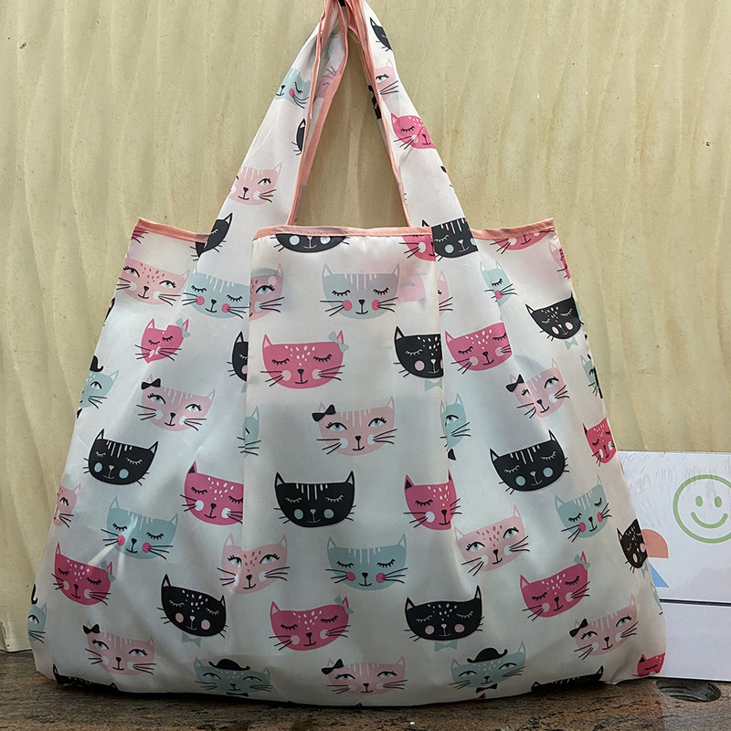 Torba za kupovinu namirnica za višekratnu upotrebu, torba za kupnju, torba za velike torbe XL 50 lb, slatka torba za poklon, periva u perilici, lagani, čvrsti najlon