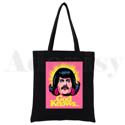Freddie Mercury, The Queen, Rocková hudba, Vintage veľkokapacitná úložná kabelka, taška cez rameno, opakovane použiteľná študentská knižná taška