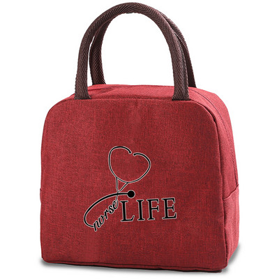 Genți frigorifice proaspete, cu fermoar portabil, geantă termică de prânz Oxford pentru femei, cutie de prânz cu imprimeu pentru asistentă, geantă de mână pentru depozitarea alimentelor