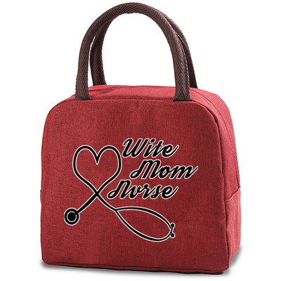 Genți frigorifice proaspete, cu fermoar portabil, geantă termică de prânz Oxford pentru femei, cutie de prânz cu imprimeu pentru asistentă, geantă de mână pentru depozitarea alimentelor