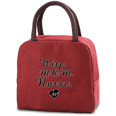 Genți frigorifice proaspete, cu fermoar portabil, geantă termică de prânz Oxford pentru femei, cutie de prânz cu imprimeu pentru asistentă, geantă de mână pentru depozitarea alimentelor