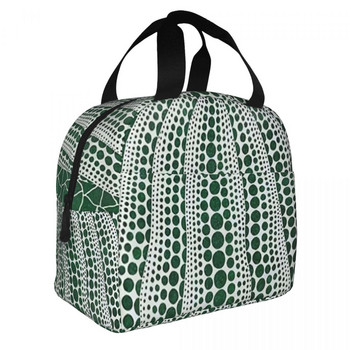 Ροζ Πουά Yayoi Kusama Abstract Art Pumpkin Polka Insulated Lunch Tote Bag for Women Portable Cooler Thermal Food Lunch Box