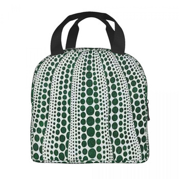 Ροζ Πουά Yayoi Kusama Abstract Art Pumpkin Polka Insulated Lunch Tote Bag for Women Portable Cooler Thermal Food Lunch Box