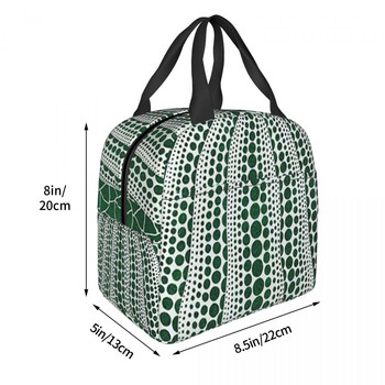 Ροζ Πουά Yayoi Kusama Abstract Art Pumpkin Polka Insulated Lunch Tote Bag for Women Portable Cooler Thermal Food Lunch Box