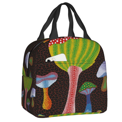 Pink Polka Dot Yayoi Kusama Abstract Art Pumpkin Polka isoleeritud lõunakott naistele kaasaskantav jahuti termotoidu lõunakarp