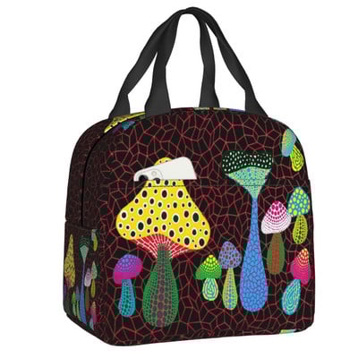 Pink Polka Dot Yayoi Kusama Abstract Art Pumpkin Polka isoleeritud lõunakott naistele kaasaskantav jahuti termotoidu lõunakarp