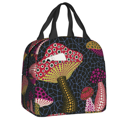 Pink Polka Dot Yayoi Kusama Abstract Art Pumpkin Polka isoleeritud lõunakott naistele kaasaskantav jahuti termotoidu lõunakarp