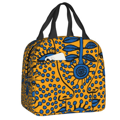 Pink Polka Dot Yayoi Kusama Abstract Art Pumpkin Polka isoleeritud lõunakott naistele kaasaskantav jahuti termotoidu lõunakarp