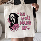 Drobinis krepšys moterims „No You“ pakabinkite „Ghostface Skull“ rankinė „Moters daugkartiniai pirkėjų krepšiai“ Retro estetiniai mergaičių pečių krepšiai