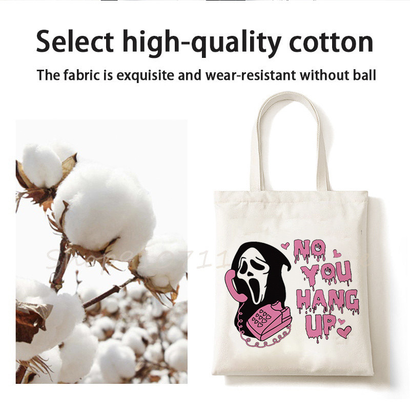 Drobinis krepšys moterims „No You“ pakabinkite „Ghostface Skull“ rankinė „Moters daugkartiniai pirkėjų krepšiai“ Retro estetiniai mergaičių pečių krepšiai
