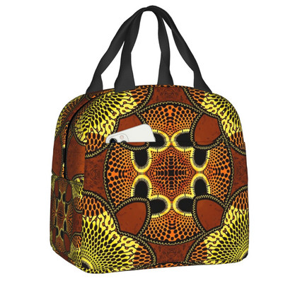 Egyedi afrikai ankarai viasznyomat sárga dobópárna, női hűtőtáska, hőszigetelt ebédlődoboz gyerekeknek iskolás gyerekeknek