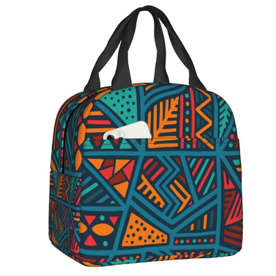 Egyedi afrikai ankarai viasznyomat sárga dobópárna, női hűtőtáska, hőszigetelt ebédlődoboz gyerekeknek iskolás gyerekeknek