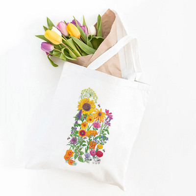 Női vászon bevásárlótáska Női vászon válltáska Eco kézitáska hordtáska Újrafelhasználható bevásárlótáskák diákkönyves táskák