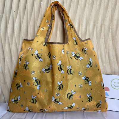 Nagy, nehéz összecsukható bevásárlótáskák Rajzfilm táskák Újrafelhasználható hordozható válltáskák Utazási kézitáskák Divat táskák