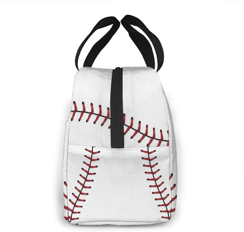 Geantă de prânz izolată sport din dantelă de baseball, cutie frigorifică portabilă, cutie de picnic reutilizabilă, geantă Bento pentru bărbați, femei, copii, lucru