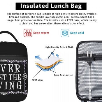 Ποτέ μην εμπιστεύεστε The Living Insulated Lunch Bags Goth Occult Halloween Witch Quote Φορητό ψυγείο Θερμικό φαγητό Κουτί μεσημεριανού γεύματος Εργασία Ταξίδια