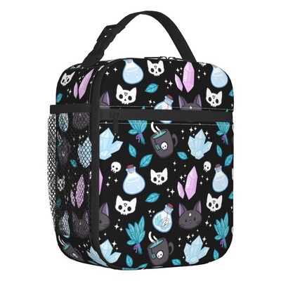 Never Trust The Living Izolirane vrećice za ručak Goth Occult Halloween Witch Quote Prijenosni hladnjak Termalna kutija za hranu Kutija za ručak Posao Putovanje